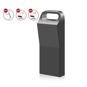 Creative Metal Flash Memory Driver Support Customized Logo 8GB 16GB 32GB 64GB 128GB 256GB 512GB 1TB 2TB Multi-Capacity Choice Waterproof Pen Driver with TYPE-C Adapter