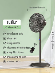 【สินค้าพร้อมส่ง】KENAIYA พัดลมรีโมทคอนโทรล ตั้งพื้นในครัวเรือนสีขาว 5 ใบพัด16นิ้วปรับได้ 4 ระดับสั่นหัวได้ ลมแรง เสียงเงียบ