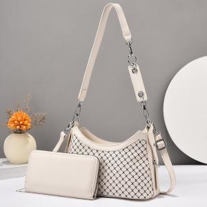 Tas Bahu Wanita Import Set 2in1 Shoulder Bag Cewek Kulit Pu Semi Rantai 207304 0730