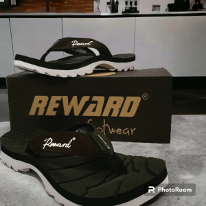 Sandal Jepit Reward outdoor pria wanita dewasa Distro kekinian kuat tahan air sol kare hitamt 40