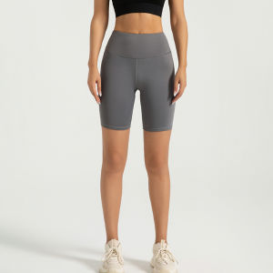 FUYOGI Yoga Shorts Women High Waist Anti-glare 2Color Running Sports Activewear Elastic Summer Pants