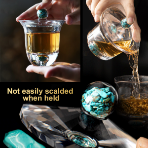 Handmade crystal turquoise tea cup Crystal Glass Cup Couple Glass Cup Coffee Milk Tea Mug