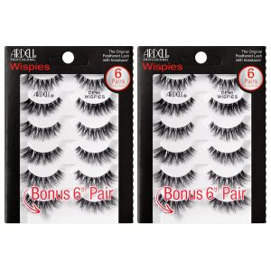 Ardell Demi Wispies False Eyelashes Wispy Strip Lashes Natural Look 12 Pair    Seamless Blend Flared Medium Volume Lightweight with Invisiband for Everyday Wear Black Multipack