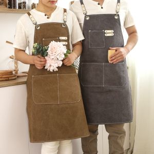 Painting apron art students special oil painting nail barber men and women coffee shop denim overalls