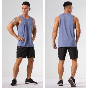 Z1BEE【5 Colors】Summer New Mens Ice Silk Mesh Running Vest Quick-Dry Stretchy Marathon Training Top Breathable Sleeveless Athletic Gym Shirt