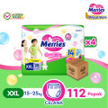 Merries Good Skin Pants Popok Perlengkapan Bayi XXL (15-25kg) Isi 28 x 4 - isi 112 (Carton) Kurangi Risiko Alergi Pada Kulit Bayi. 