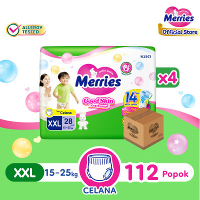 Merries Good Skin Pants Popok Perlengkapan Bayi XXL28 x4 (15-25kg) Isi 112 pcs [Karton]