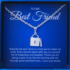 Dây Chuyền Bạc Tặng Bạn Thân Nguyên Chất S990 Cùng Mặt Dây Chuyền Bạc S925 Hình Chìa Khóa Key Lock - Vàng Bạc Duy Hiển