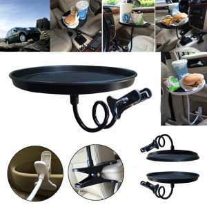 PVC Back Seat Round Folding Cup Car Food Tray Drink Holder Travel Practical Storage Easy Install Clip Type Dining Table