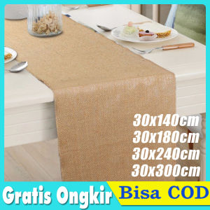 Nordic Table Runner Linen Taplak Meja Tamu Panjang Polos Makan 140/180/240/300Cm