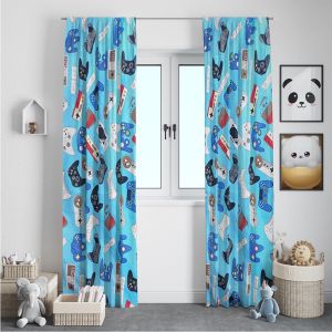 Curtain Canadian Premium Quality Cotton Durable 1Pcs Window Curtain Retro Comic Book Icons Humor Icons Cartoon