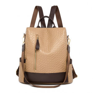 IELGY Ladies Backpack Korean Version Fashion Simple Student Schoolbag All-Match Large-Capacity Leisure Travel