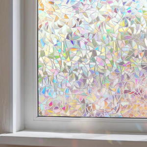 Decorative Glass Film Stained Glass Window Film Rainbow Prism Window Stickers Vinyl 45x100cm