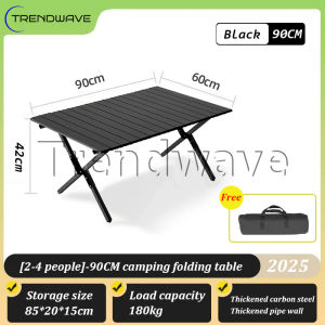 Trendwave Table Eggroll Outdoor Indoor Table Foldable Camping Table Ultralight Carry Bag Outdoor Camping Table Egg Roll Table Picnic Dining