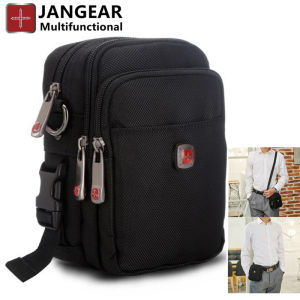 JANGEAR-Mens waist bag Swiss multi-function mobile phone bag large capacity vertical satchel belt wallet iPad tool storage bag2026