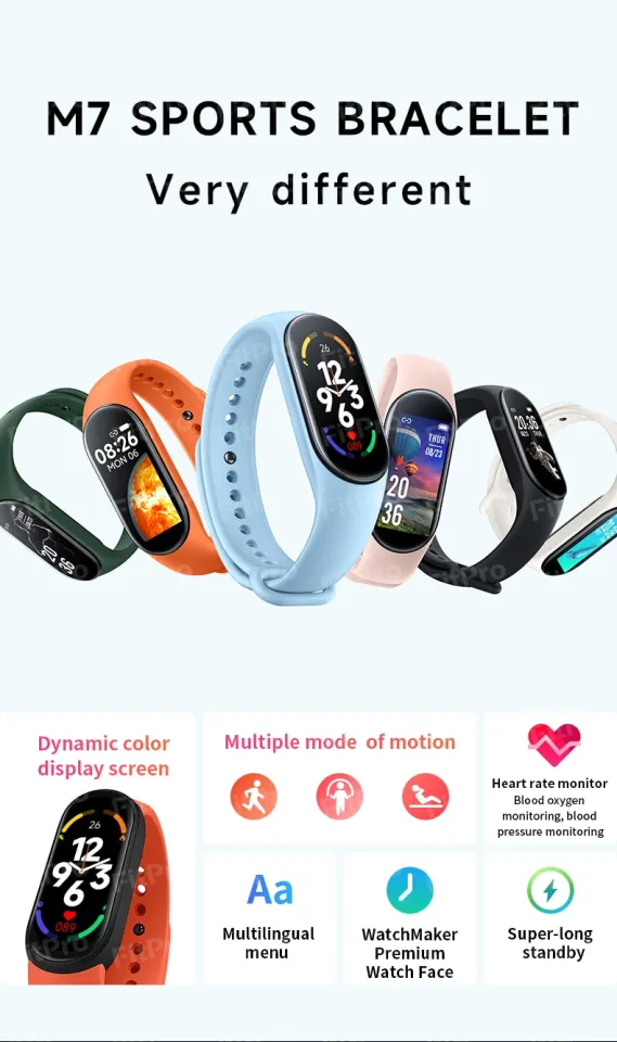 M7 Smart Watch Men Women Smartband M7 Heart Rate Smartwatch Fitness Tracker  Blood Pressure