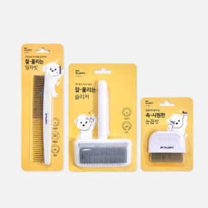 3-in-1 Pet Grooming Comb Set 🐶🐱 | Detangling Brush + Eye Comb + Slicker | Gentle Dandruff & Volume Care | Lightweight 45g | Soft Pins for Dogs & Cats