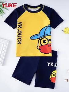 Yuke Childrens Swimsuit Boys Split Toddler Children Teens Baby Swim Trunks Set 2023 Year New Cartoon Swimsuit