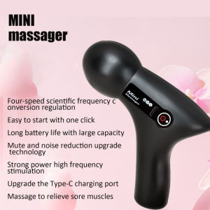 TOPQSC หน้าจอ LCD อุปกรณ์นวดขนาดเล็ก6หัวเครื่องนวดกล้ามเนื้อแบบพกพาเครื่องมือนวดพังผืดไฟฟ้าสำหรับผ่อนคลายร่างกายบริเวณคอ