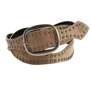 EXCES Pin Buckle Double-Row Rivet Belt Metal Stud Retro Vintage Belt Ins Style Wave Type Waist Belt Women