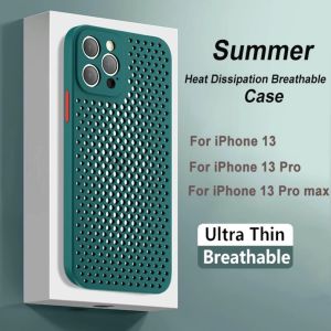 Applicable to iPhone16Promax mobile phone case heat dissipation and breathable mesh Apple 15 matte anti-fall 14 protective case