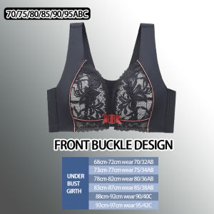 เซ็กซี่ไร้รอยต่อเสื้อชั้นในเหล็กเนื้อผ้านุ่มระบายอากาศได้ดีไม่รัดแน่นดีไซน์ลูกไม้ด้านหน้า181