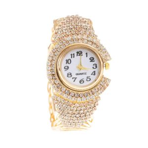 DANGSTORA Vintage Crystal Watches Elegant Hand Jewelry Open Bangle Watches Personality Clock Quartz Zircon Wrist Watch Women