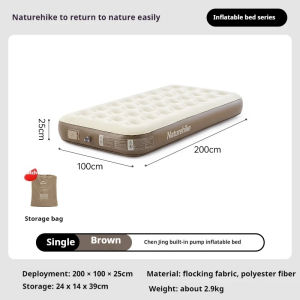 Naturehike Built-In Pump Inflatable Bed Portable Lightweight 1-3 Person Air Mattress Camping Tent Bed Sleeping Pad Home Mat Cushion Outdoor Travel