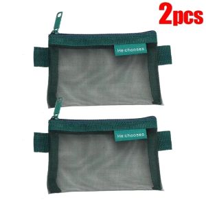 5ชิ้นกระเป๋าซิบสำหรับใส่เหรียญตาข่ายแบบพกพาสำหรับเงินหูฟังกุญแจลิปสติกกระเป๋าใส่เครดิตธุรกิจถุงจัดระเบียบบ้านขนาดเล็ก