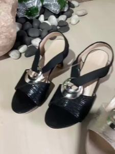 [Free Shipping] New Summer Style Large Size Simple Square-Toed Womens Fashionable High-Heeled Thin-Strap Sandals for Outdoor Wear