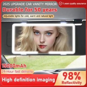 [24 hours delivery] car mirror interior 3-color light source car mirror makeup car makeup mirror led mirror makeup mirror with led light led mirror cermin kereta