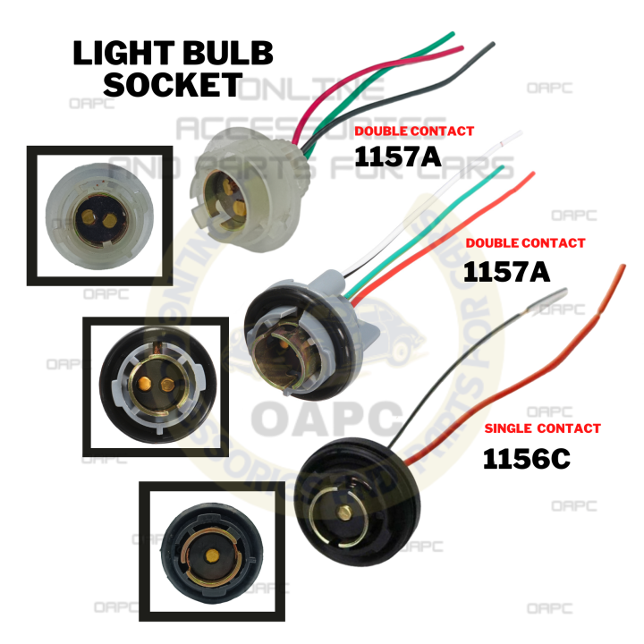 OAPC 1156 1157 T20 Bulb Socket Adapter Connector LED Parking Side Light ...