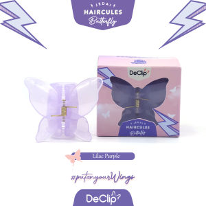 DeClip Jedai Butterfly Haircules Jepit Kupu Gigi 4 Ukuran 45cm Warna Lilac Purple