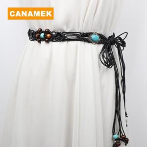 【CANAMEK】 Bohemian Style Retro Woven Dress Waist Chain For Women Trendy Tassel Pants Belt Versatile Fringed Rope Belt Fashion Accessory
