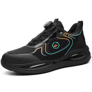 Size 47 48 Waterproof Work Safety Shoes Men Women Steel Toe Work Sneakers Rotating Button Air Cushion Safety Boots for Men Women