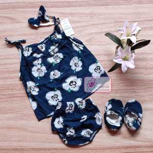 Setelan Baby METTA by LittleKoda plus Sepatu & Bandana 3-18Bulan