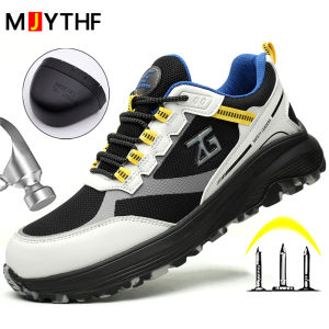 Safety Shoes Men Protective Shoes Work Boots Steel Toe Cap Indestructible Shoes Puncture-Proof Men Work Shoes