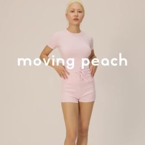 Moving Peach Sports Short Sleeves For Women Mousse T-shirts Figure-flattering slim fit Top High Elasticity Soft Breathable Weightless Running Yoga Pilates Exercise Daily Wear ATM
