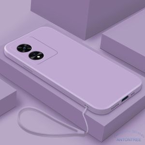 Casing Oppo Reno 8T 5G Free Tali Lanyard Silikon Square Suede Microfiber Soft Case Handphone