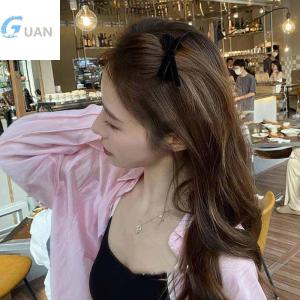 [COD] GUAN คลิปหนีบผมรูปโบว์ผ้ากำมะหยี่สไตล์เกาหลีสีทึบสไตล์วินเทจ2ชิ้นกิ๊บด้านข้างน่ารักกิ๊บหนีบผมสุดเท่สำหรับเด็กผู้หญิง