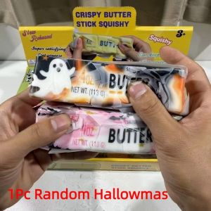 BAZAARS Lớp phủ sáp Đồ chơi squishy hình que bơ Âm thanh giòn tan Giảm lo âu Đồ chơi bóp hình que bơ Mới lạ Thoải mái Thanh bơ giòn tan Halloween
