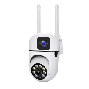 CCTV Camera 1080 HD WIFI Dual Lens with Night Vision IP Security Cam Waterproof 360° PTZ Two-Way Voice Outdoorr/Indoor