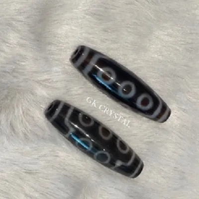 Local Ready Stock/本地现货】天然西藏玛瑙天珠一眼九眼水纹龟背虎牙