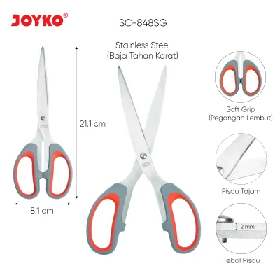 JOYKO Gunting Scissors Soft Grip Stainless Steel SC-828SG~848SG