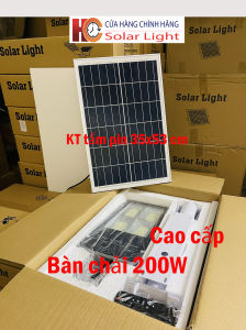 Đèn năng lượng mặt trời  bàn chải HC SOLAR LIGHT 200W  chính hãng