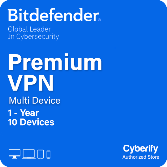 Bitdefender Premium VPN 2026 1 Year 10 Devices for Windows, Mac ...