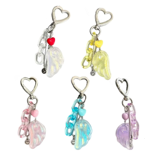 Creative Rainbow Keychain Beaded Heart Wing Charm Unique Design Handcrafted Gift For Birthday Christmas