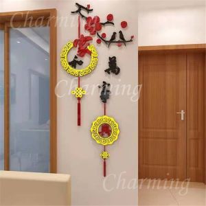 High Quality 【 Spot inventory 】【 高品质】2025虎年 立体亚克力墙贴中国新年壁纸家和万事兴 3D Acrylic Wallpaper Chinese New Year Decoration Wallpaper CNY Stickers