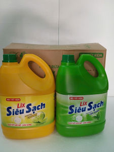 Combo 2 bình Nước rửa chén Siêu sạch Lix (3.5kg/1 bình) Hương Chanh & hương trà mẫu mới siêu tiết kiệm