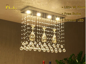 Modern Rectangular Crystal Chandelier Lighting Wave Raindrop Pendent Flush Mount Ceiling Light Fixture for Dining Room Kitchen Island Chrome
